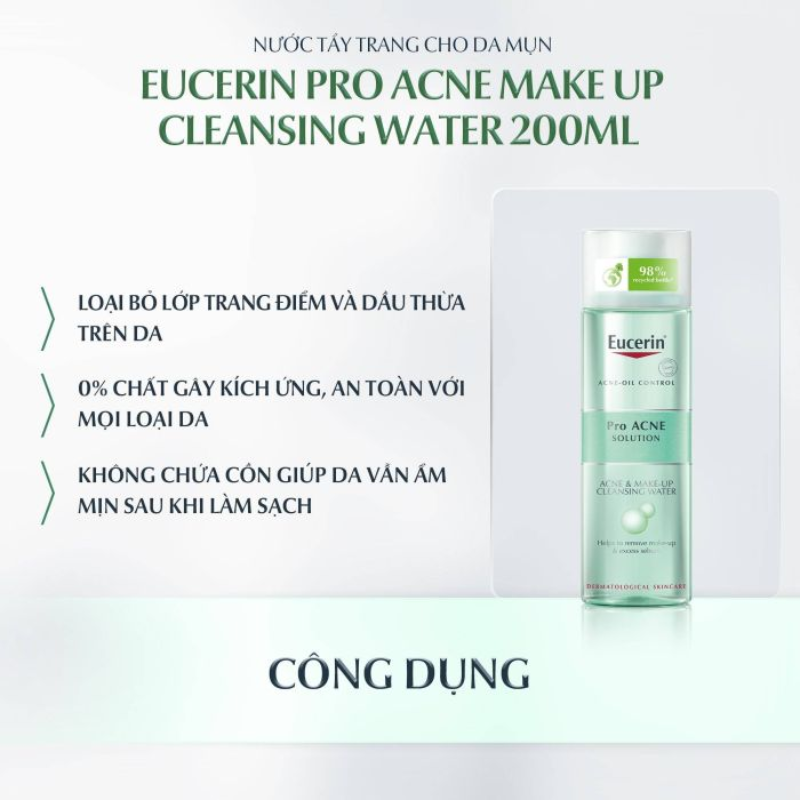 Nước Tẩy Trang Eucerin Dành Cho Da Nhờn Mụn 200ml