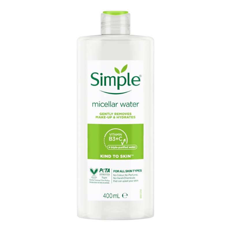 Nước Tẩy Trang Simple Làm Sạch Trang Điểm Vượt Trội 400ml