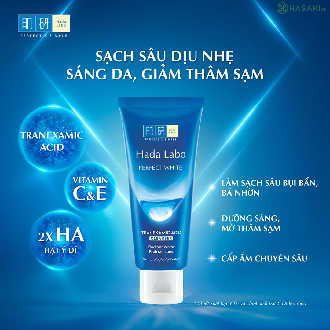 Kem Rửa Mặt Hada Labo Sạch Sâu, Dưỡng Sáng Da 80g