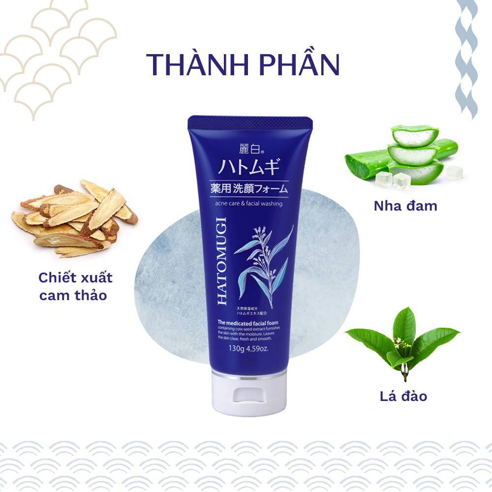 Sữa Rửa Mặt Ngăn Ngừa Mụn Reihaku Hatomugi Hạt Ý Dĩ 130g