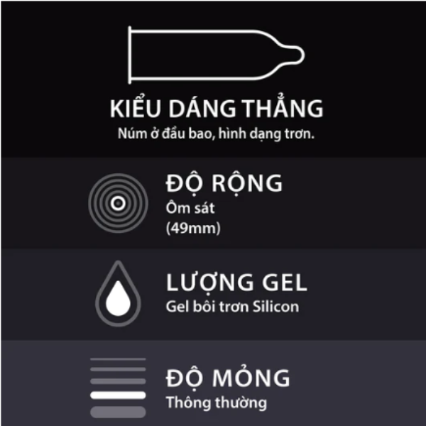 Bao Cao Su Durex Kingtex 49mm (12 cái/hộp)