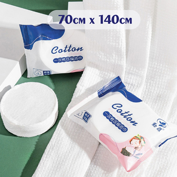 Khăn tắm Du Lịch dạng nén cotton dùng 1 lần (70 * 140cm)