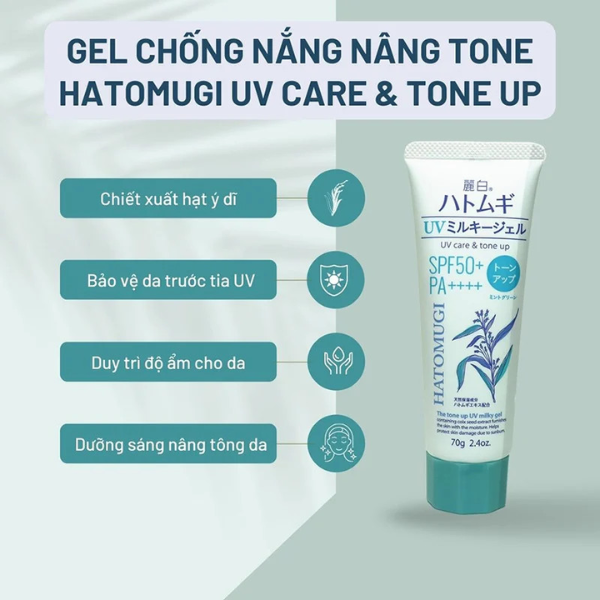 Kem Chống Nắng Hatomugi SPF50 Dành Cho Mọi Loại Da 70-80g