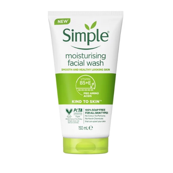 Sữa Rửa Mặt Simple Dưỡng Ẩm Cho Da Khỏe Và Mịn Màng 150ml Moisturising Facial Wash
