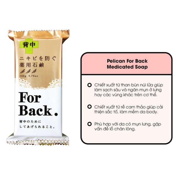 Xà Phòng Trị Mụn Lưng Pelican For Back Medicated Soap 135g
