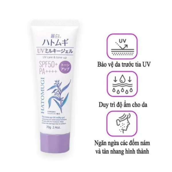 Kem Chống Nắng Hatomugi SPF50 Dành Cho Mọi Loại Da 70-80g