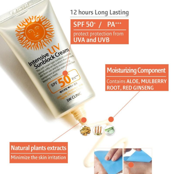 Kem Chống Nắng 3W Clinic Intensive UV SPF50 70ml