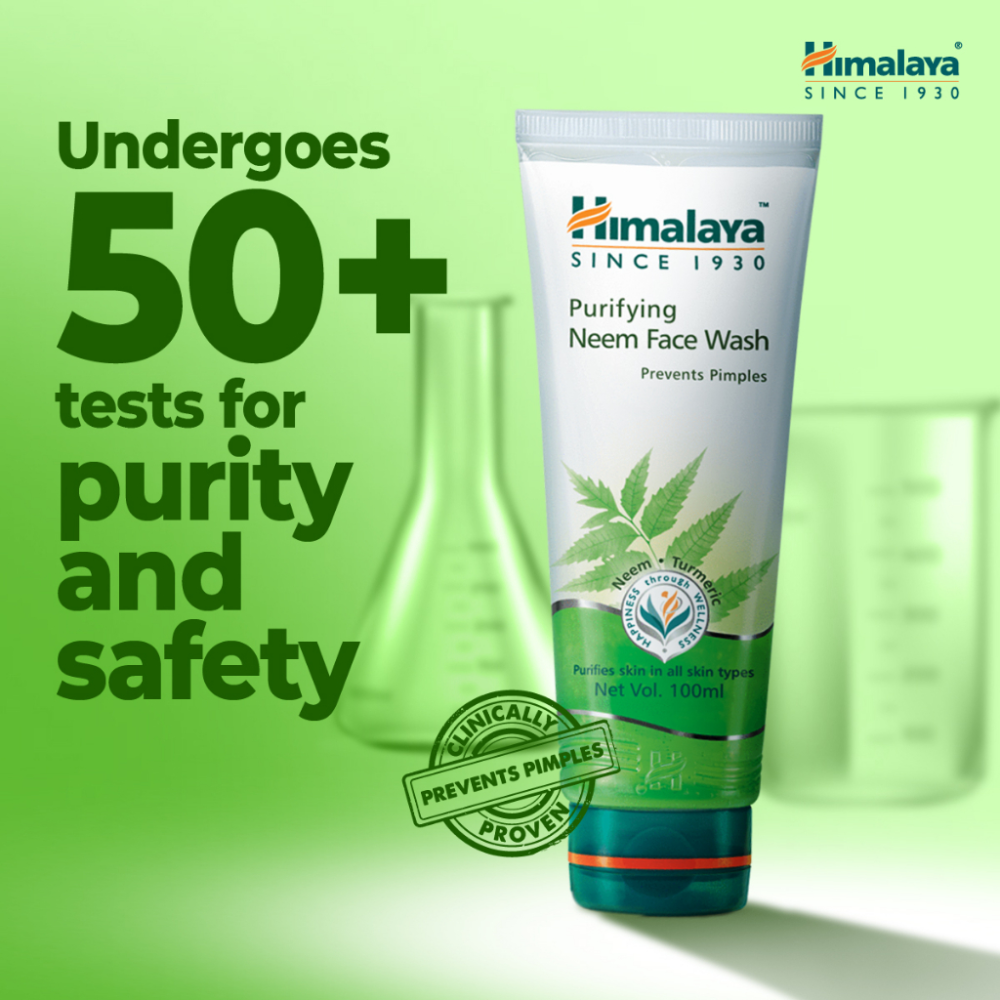 Sữa Rửa Mặt Himalaya Herbals Lá Neem Làm Giảm Mụn 150ml Purifying Neem Face Wash