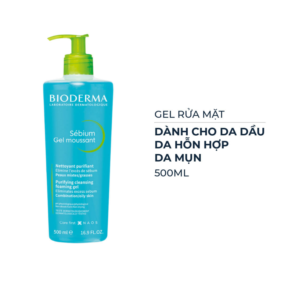 Gel Rửa Mặt Bioderma Dành Cho Da Dầu & Hỗn Hợp 500ml