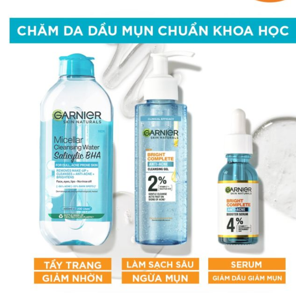 Gel Rửa Mặt Garnier Sạch Thoáng Dịu Nhẹ Cho Da Dầu Mụn 120ml
