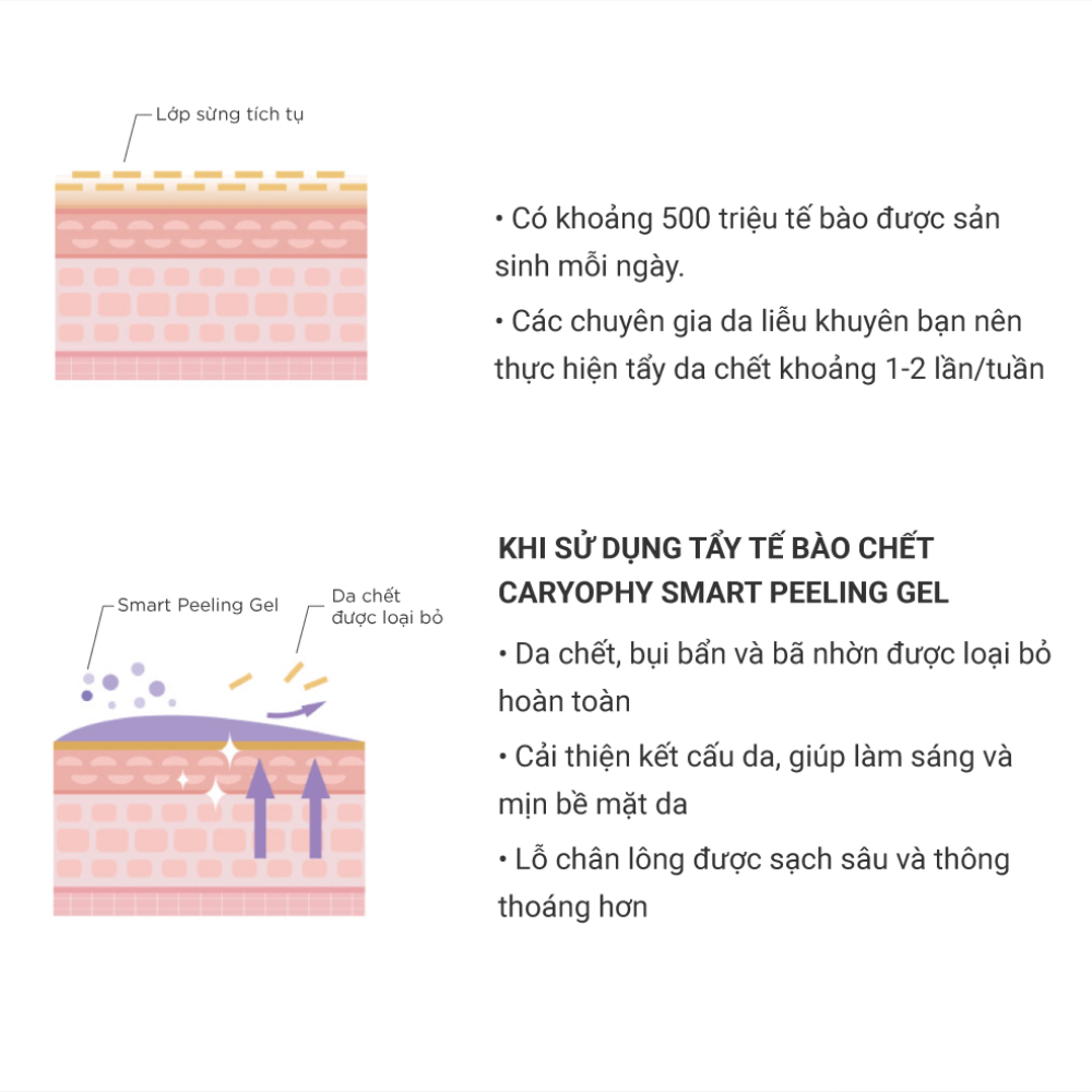 Gel Tẩy Tế Bào Chết Caryophy Ngăn Ngừa Mụn 250ml Smart Peeling Gel