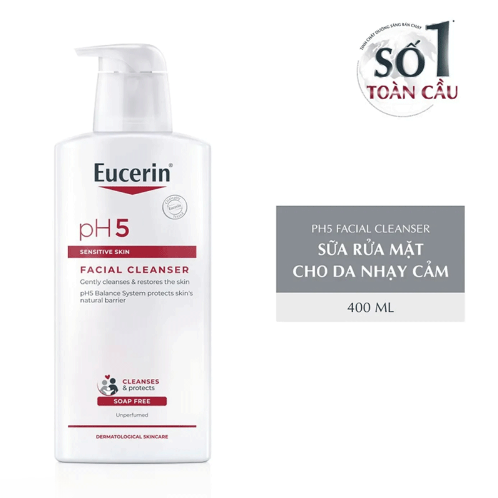 Sữa Rửa Mặt Eucerin Dịu Nhẹ Cho Da Nhạy Cảm 400ml pH5 Facial Cleanser Sensitive Skin