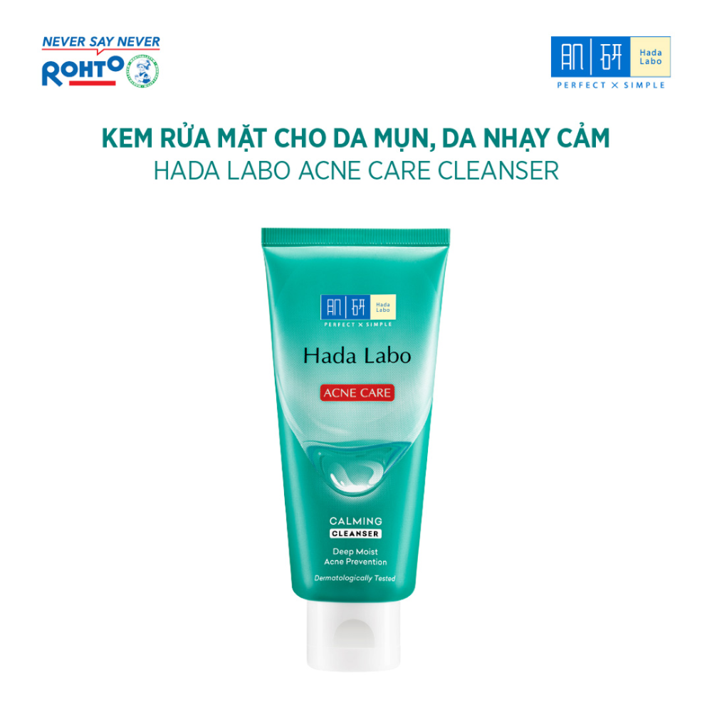 Kem Rửa Mặt Hada Labo Ngừa Mụn Cho Nhạy Cảm 80g Acne Care Calming Cleanser