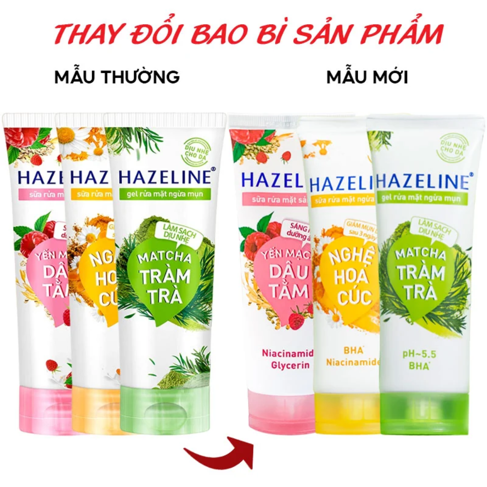 Sữa Rửa Mặt Hazeline Có Thành Phần Từ Thiên Nhiên 100g