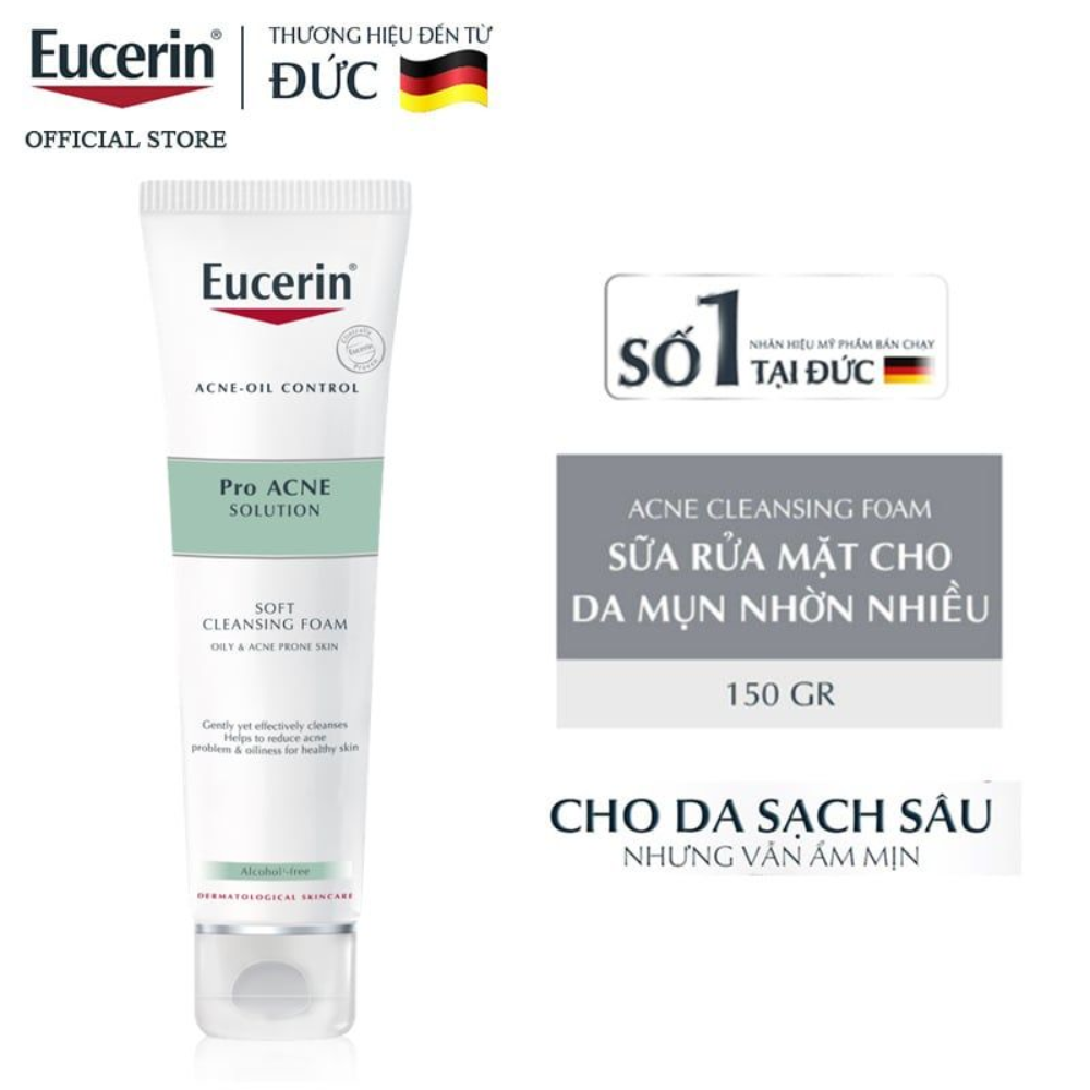 Sữa Rửa Mặt Eucerin Dạng Bọt Sạch Sâu Cho Da Nhờn 150g