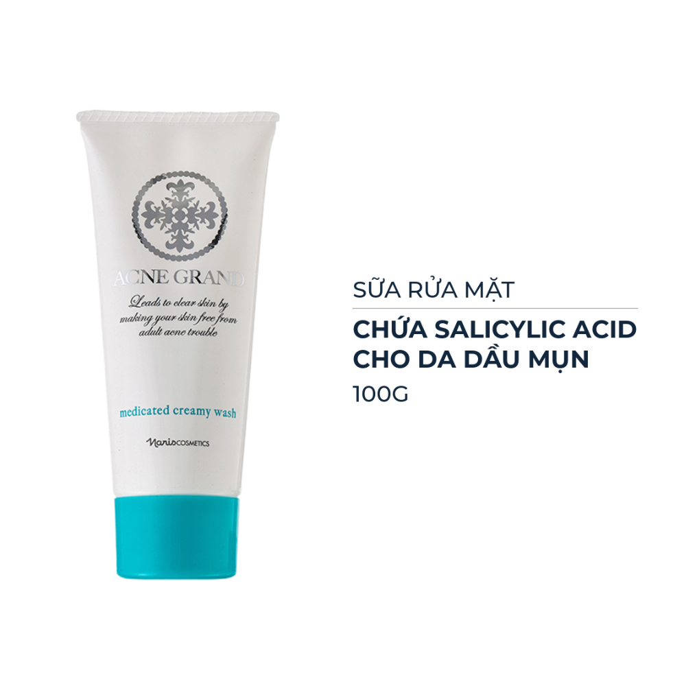 Sữa Rửa Mặt Cho Da Dầu Mụn Naris Acne Grand 100g Medicated Creamy Wash