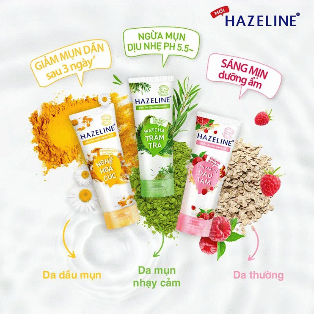 Sữa Rửa Mặt Hazeline Có Thành Phần Từ Thiên Nhiên 100g
