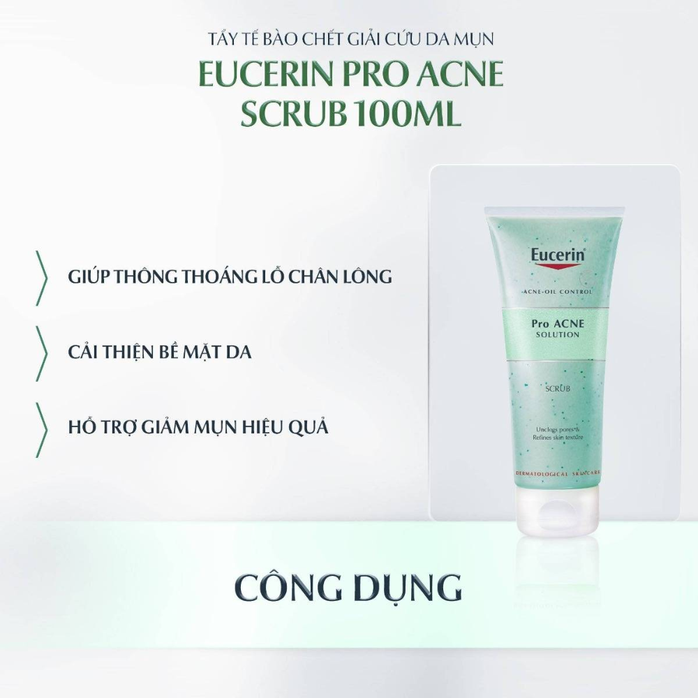Tẩy Tế Bào Chết Eucerin Dành Cho Da Nhờn Mụn 100ml Pro ACNE Solution Scrub