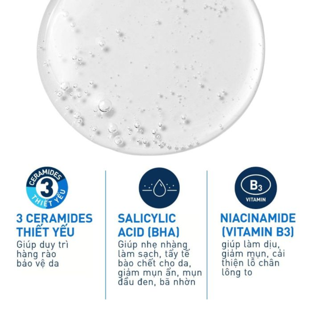 Sữa Rửa Mặt CeraVe Làm Sạch & Tẩy Tế Bào Chết Dịu Nhẹ 236ml SA Smoothing Cleanser