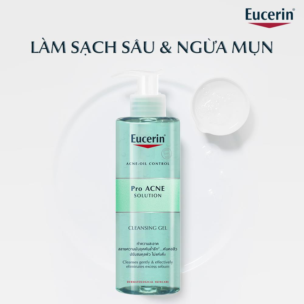 Gel Rửa Mặt Eucerin Cho Da Nhờn Mụn 400ml Pro ACNE Solution Cleansing Gel