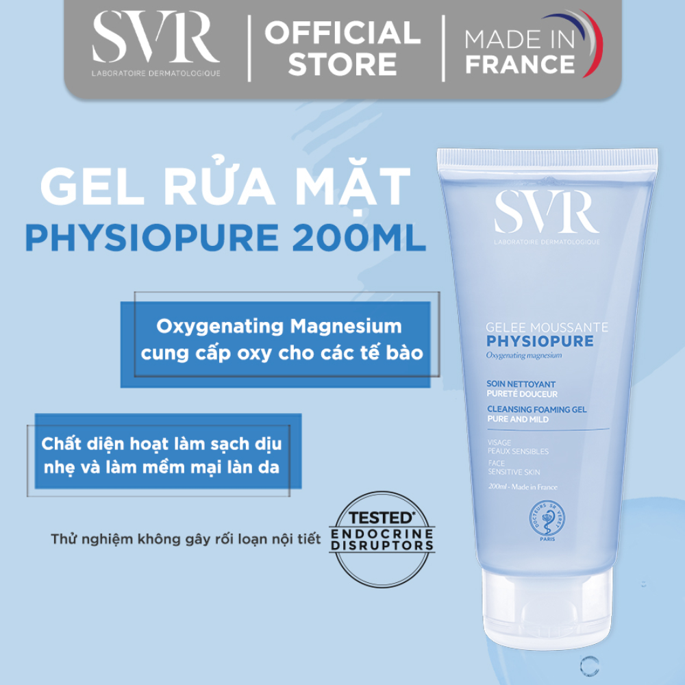 Gel Rửa Mặt SVR Phù Hợp Cho Da Nhạy Cảm 200ml Physiopure Gelée Moussante
