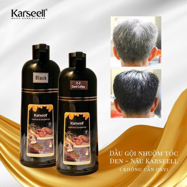 Dầu Gội Phủ Bạc Karseell Nhuộm Đen Tóc 500ml