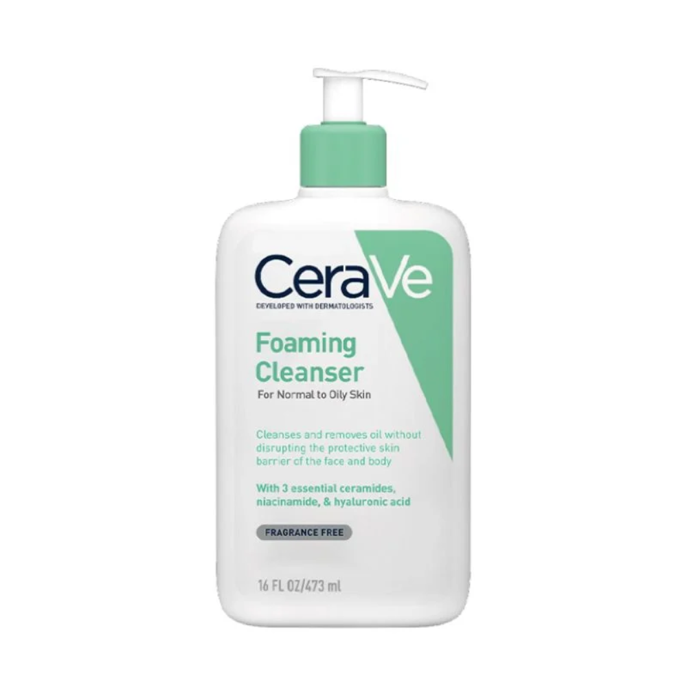 Sữa Rửa Mặt CeraVe Sạch Sâu Cho Da Thường Đến Da Dầu 473ml Foaming Cleanser