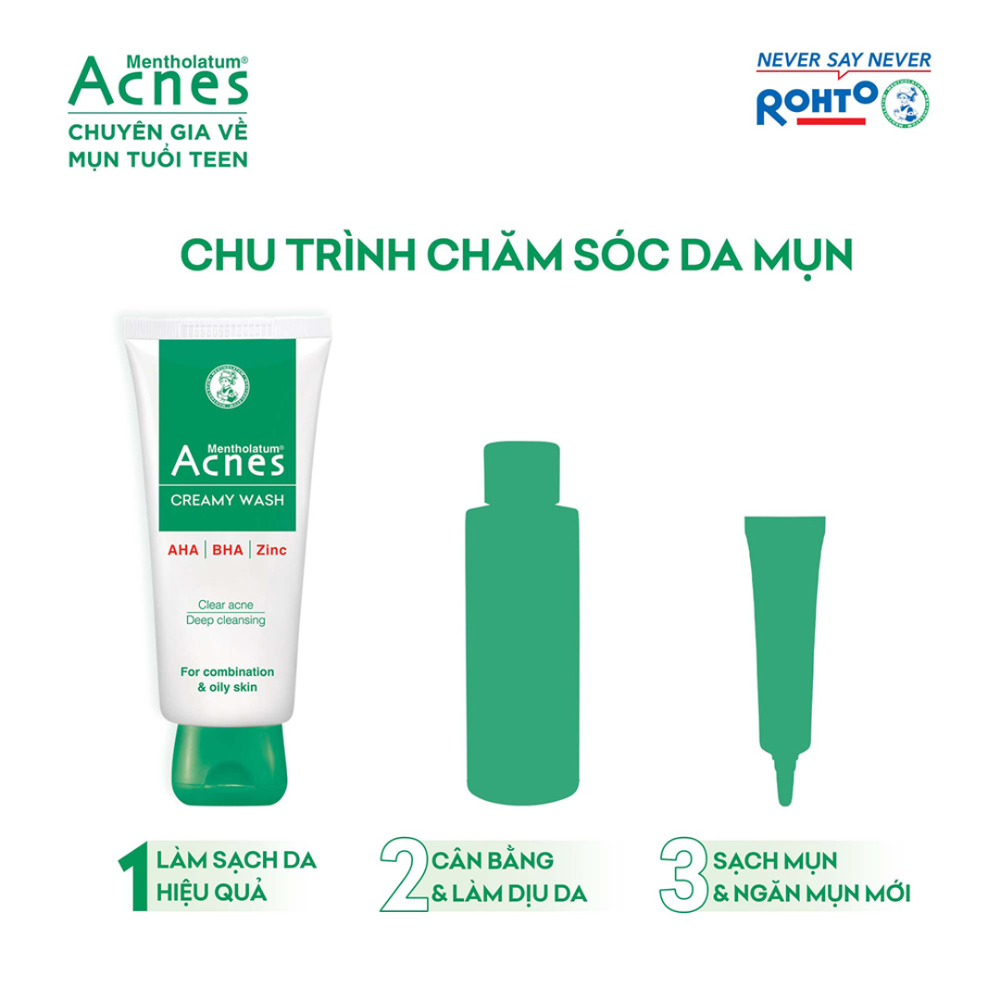 Kem Rửa Mặt Acnes Giúp Ngăn Ngừa Mụn 100g Creamy Wash