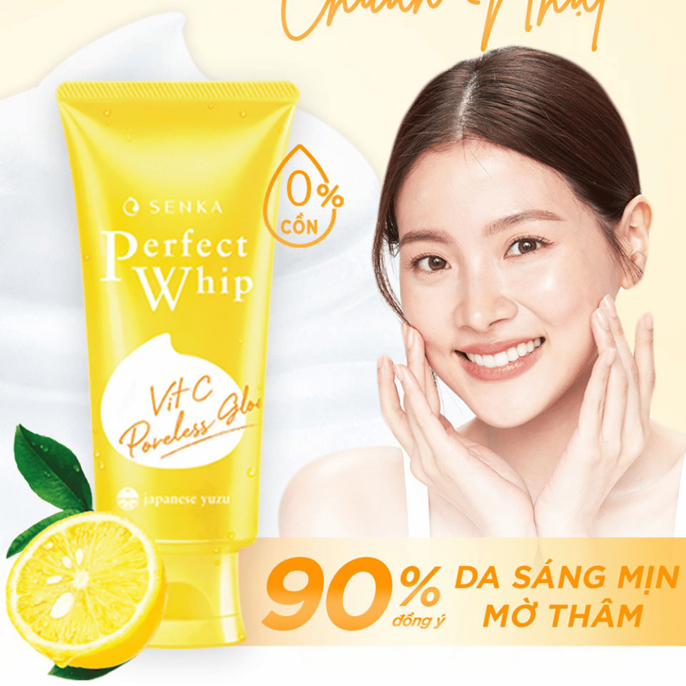 Sữa Rửa Mặt Senka Dưỡng Sáng Mờ Thâm 100g Perfect Whip Vit C