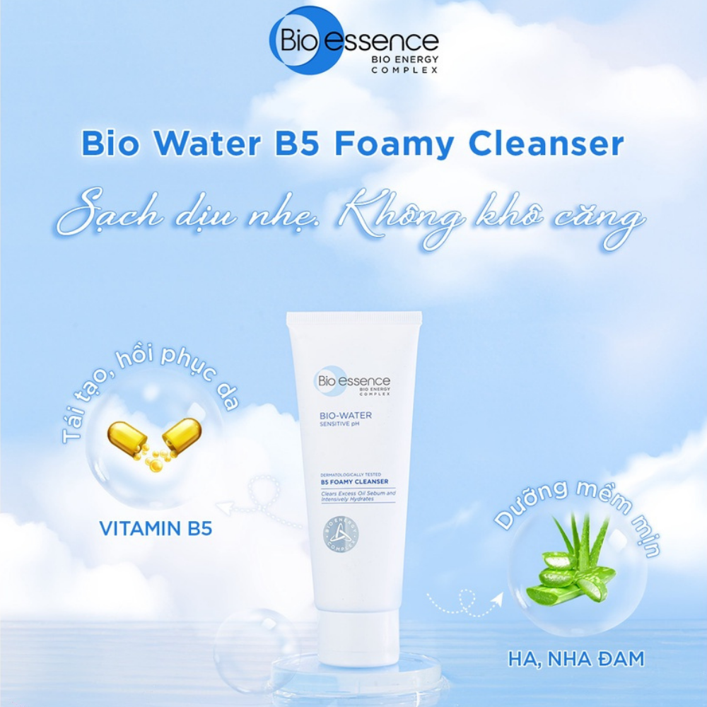Sữa Rửa Mặt Tạo Bọt Làm Dịu Da Bio-essence 100g Bio Water B5 Foamy Cleanser
