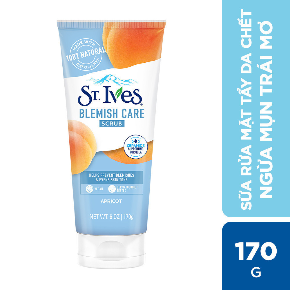 Sữa Rửa Mặt St.Ives Tẩy Tế Bào Chết 170g Acne Control Scrub Apricot