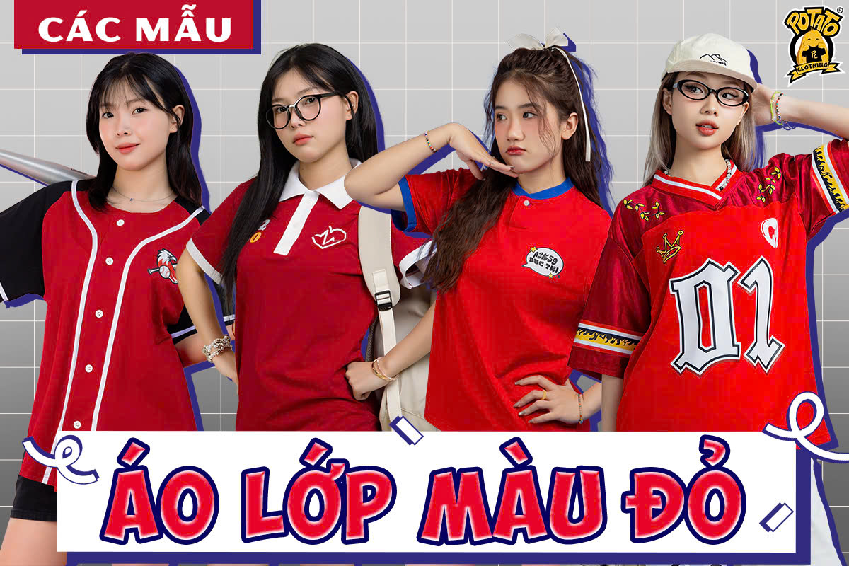 Tổng hợp các mẫu áo lớp màu đỏ tại Potato Clothing giúp bạn nổi bật, toả sáng
