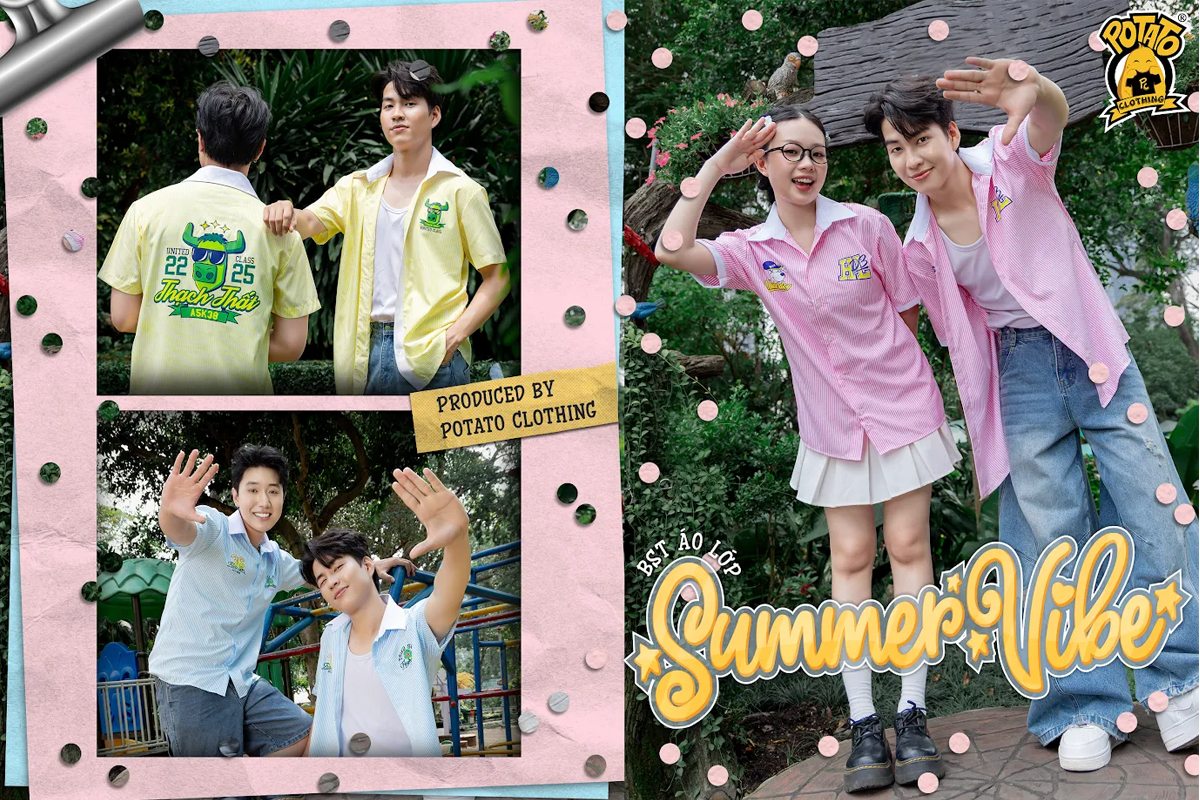 BST Áo Lớp Sơ Mi Summer Vibe: Đánh Thức Thanh Xuân Rực Rỡ Cùng Potato Clothing