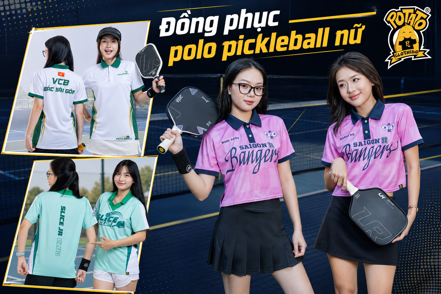 Gợi ý các mẫu đồng phục polo pickleball nữ đẹp và tôn dáng tại Potato Clothing