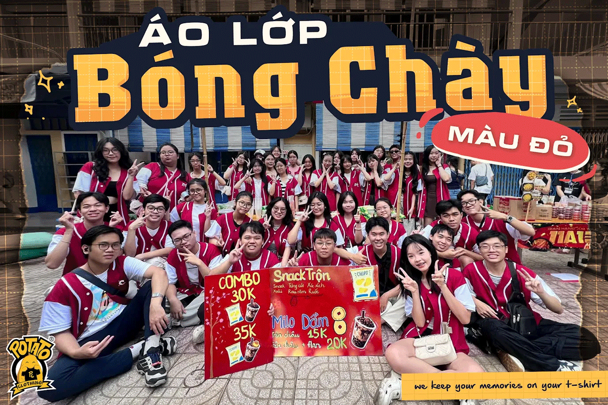 Tổng hợp 10+ mẫu thiết kế áo lớp bóng chày đỏ cá tính nổi bật tại Potato Clothing