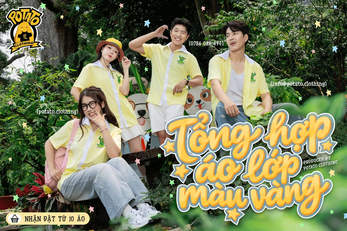 Tổng hợp các mẫu áo lớp màu vàng đẹp, nổi bật tại Potato