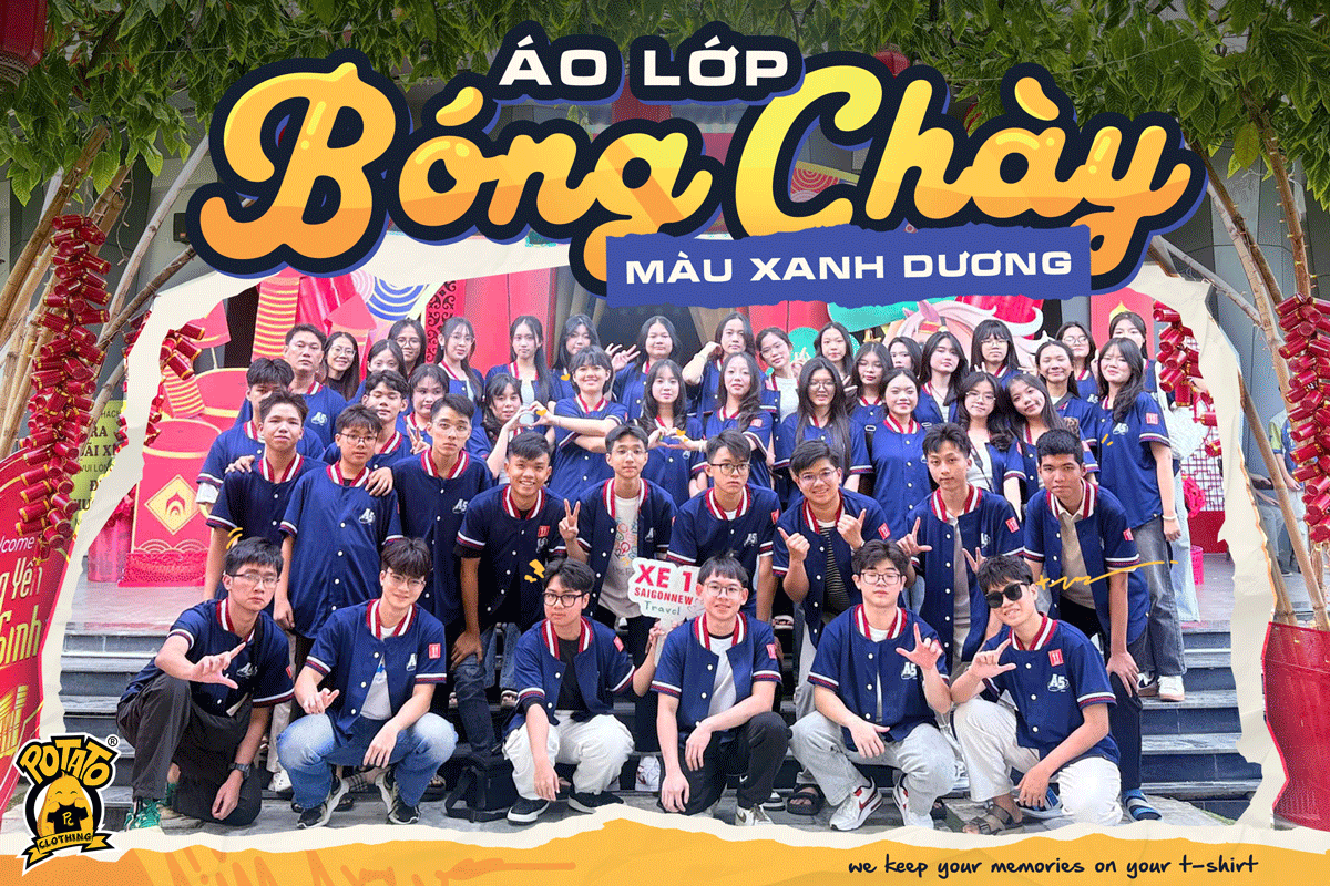 Top 10+ mẫu áo lớp bóng chày màu xanh dương cực chất tại Potato