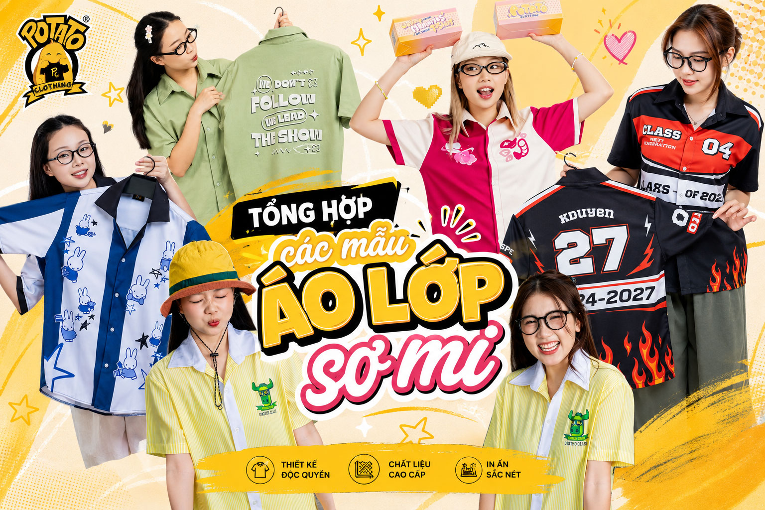 Tổng hợp 40+ áo lớp sơ mi cực chất tại Potato Clothing