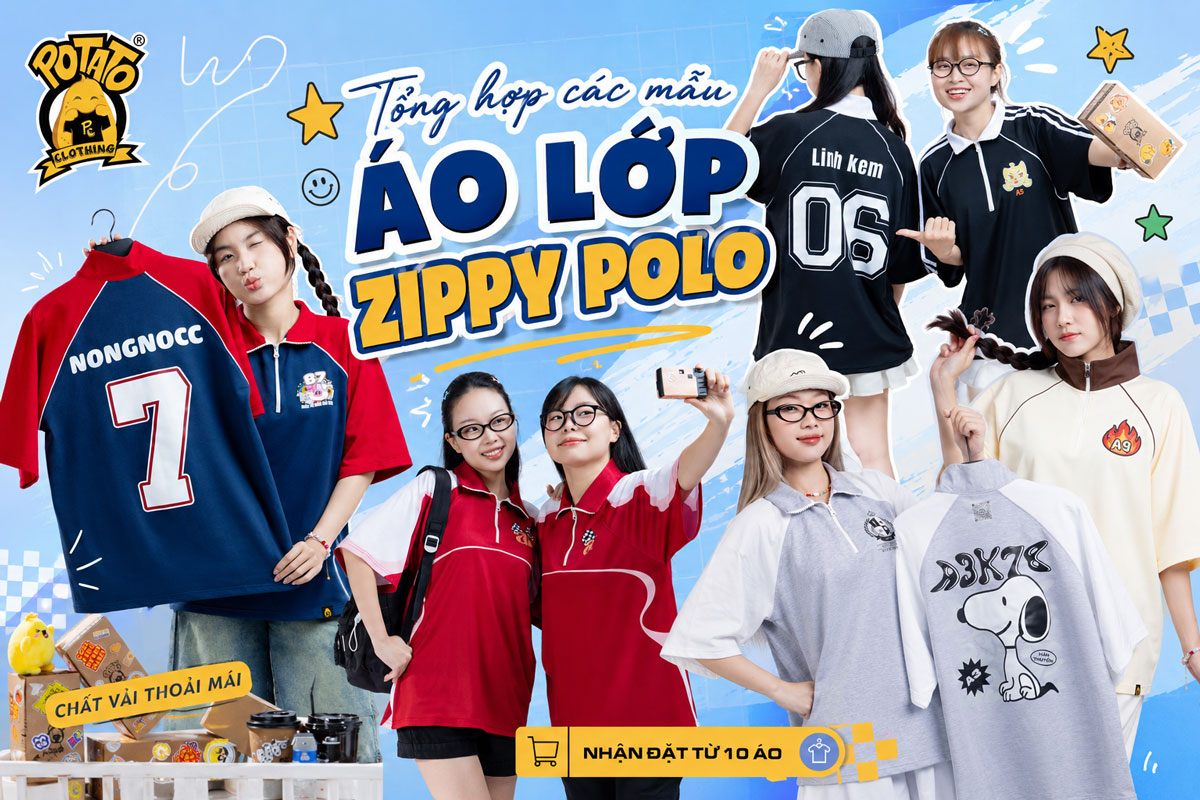 Tổng hợp 40+ mẫu áo lớp zippy polo cá tính tại Potato