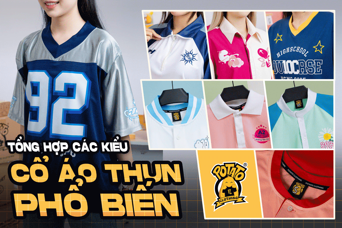 Tổng hợp các kiểu cổ áo thun phổ biến tại Potato