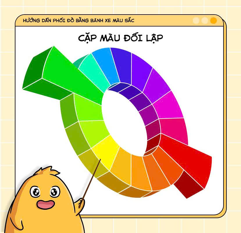 Phối màu đối lập cho áo lớp