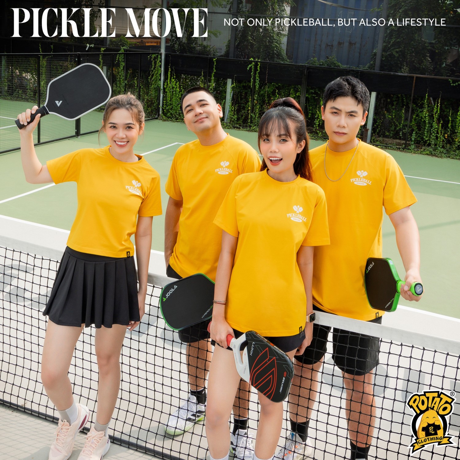 Áo nhóm Pickleball màu vàng Potato Clothing