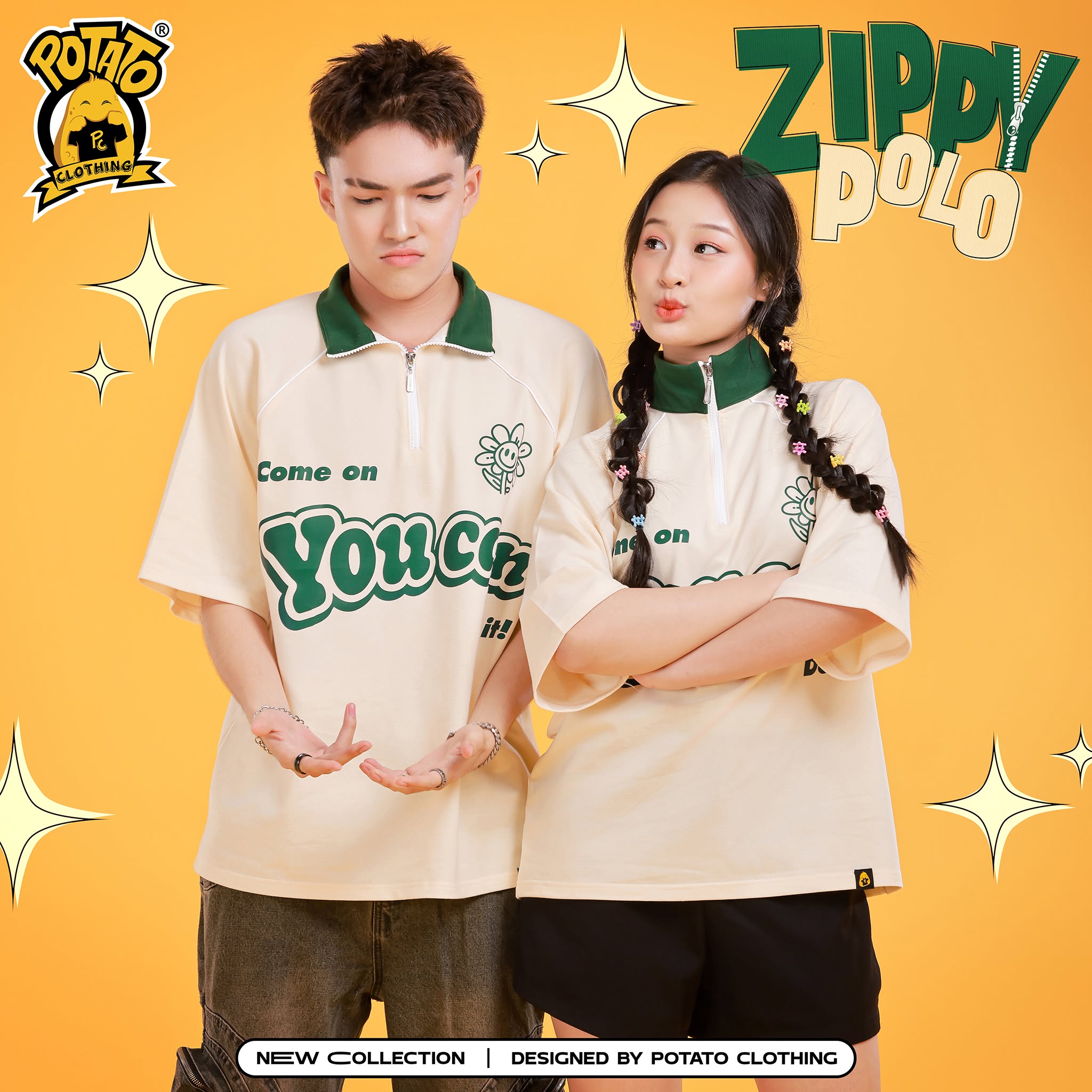Áo lớp polo zippy xanh lá mẫu 4