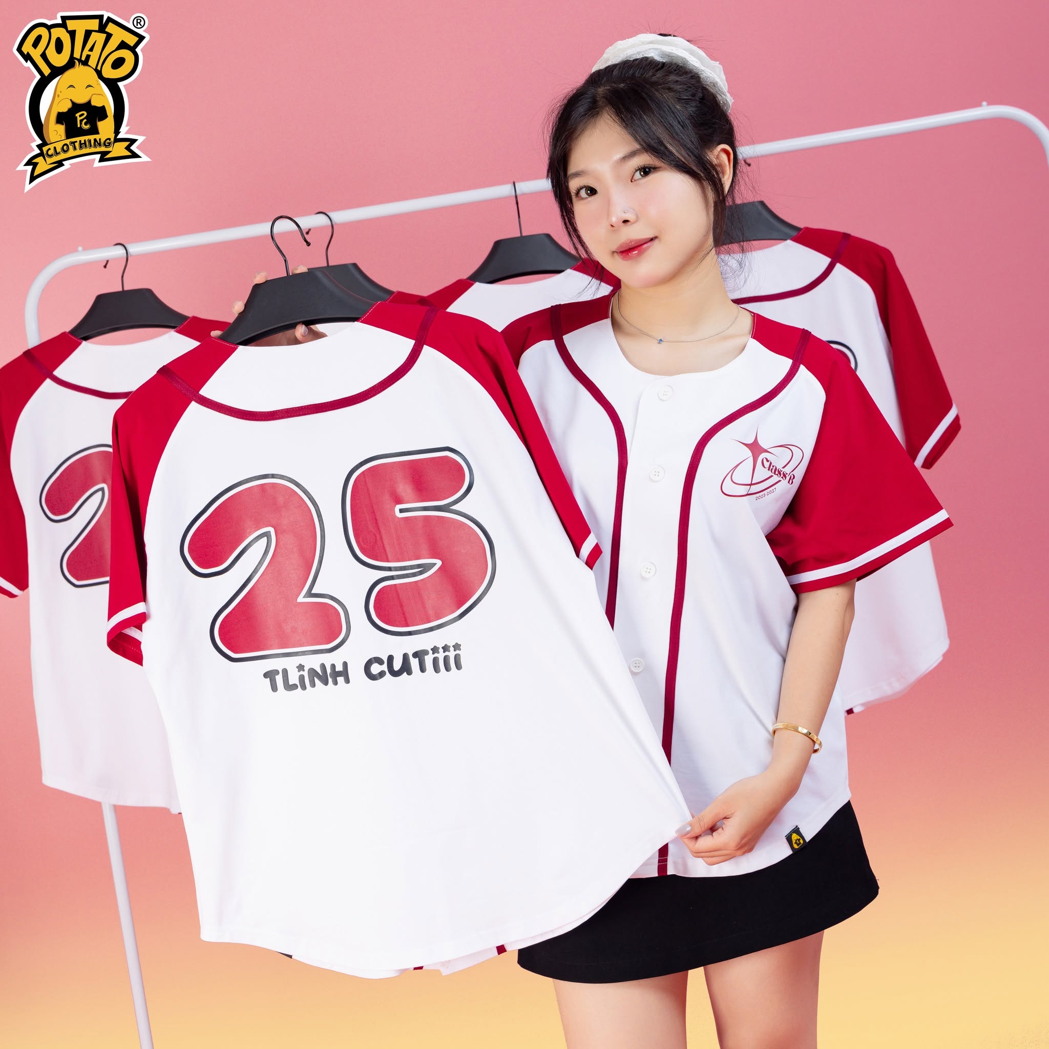 Áo bóng chày đỏ mẫu 4