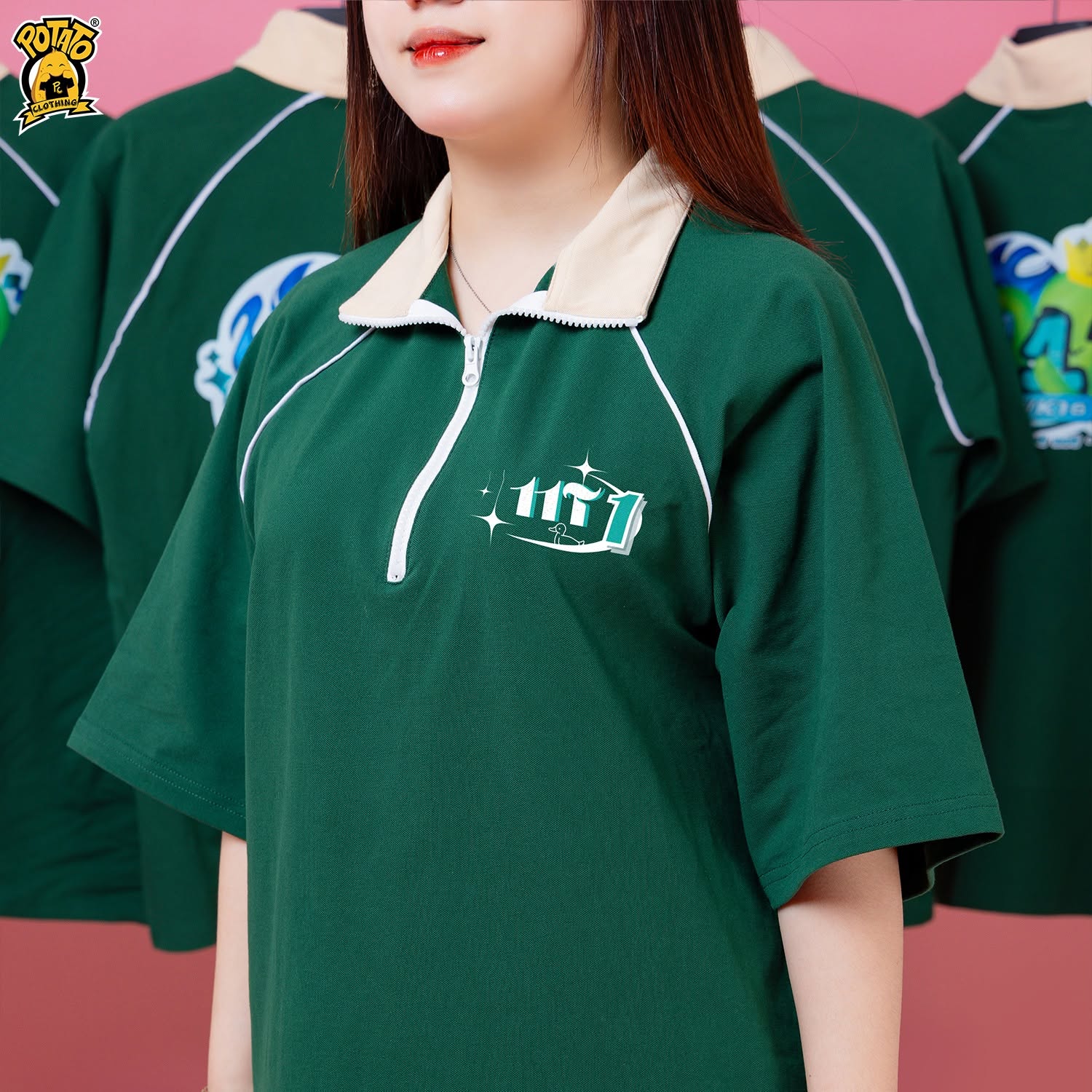 Áo lớp zippy polo cổ khóa kéo được học sinh yêu thích tại Potato