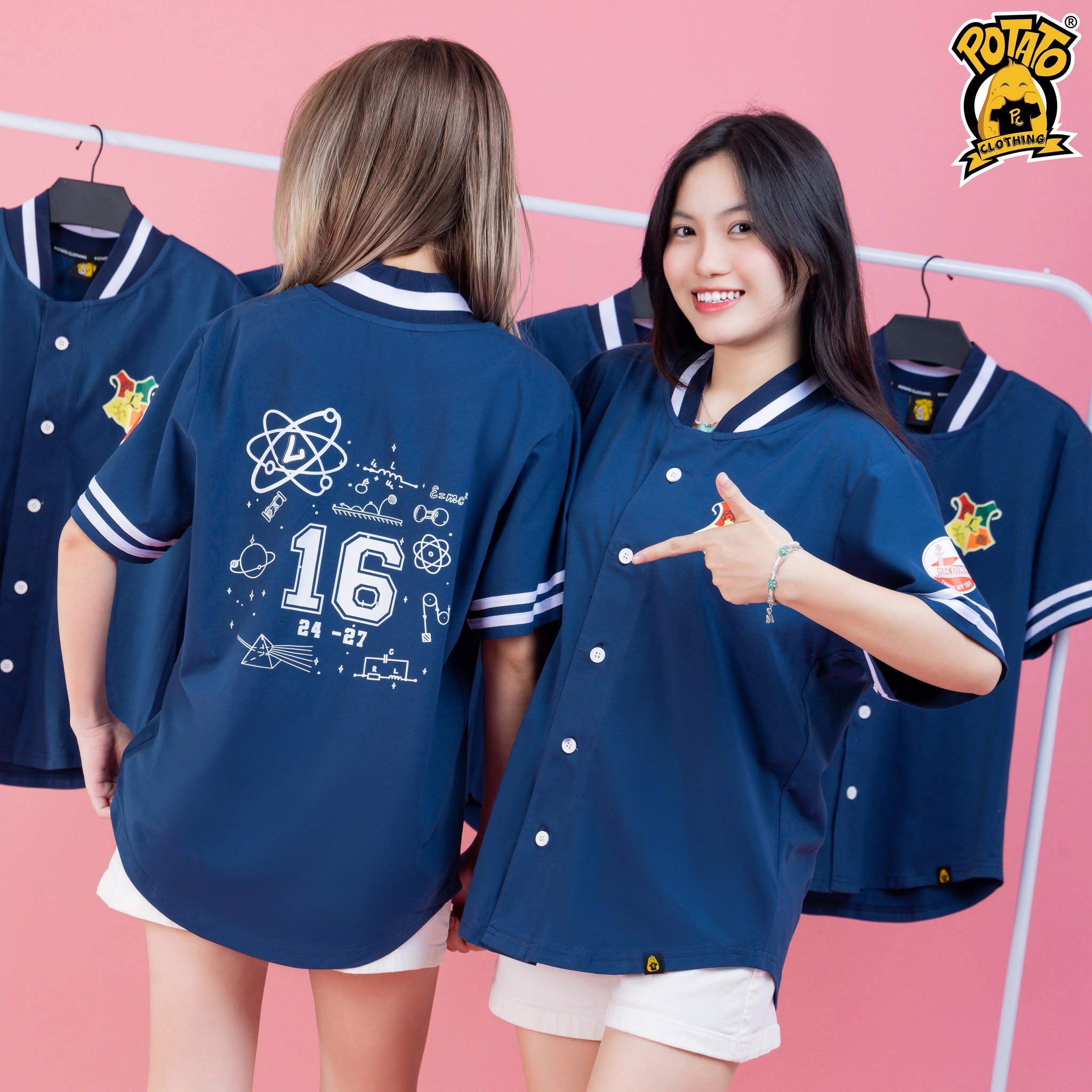 Áo bóng chày xanh dương mẫu 3