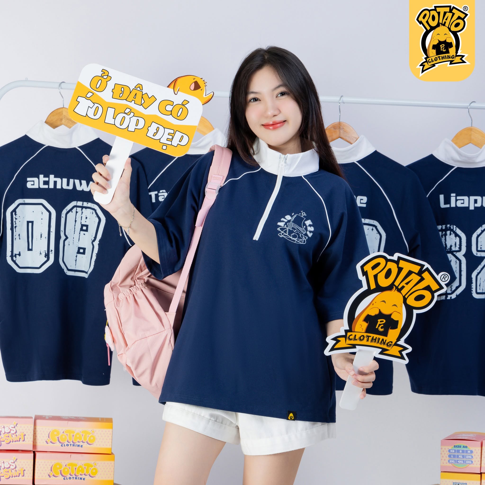 Áo polo zippy xanh dương mẫu 6