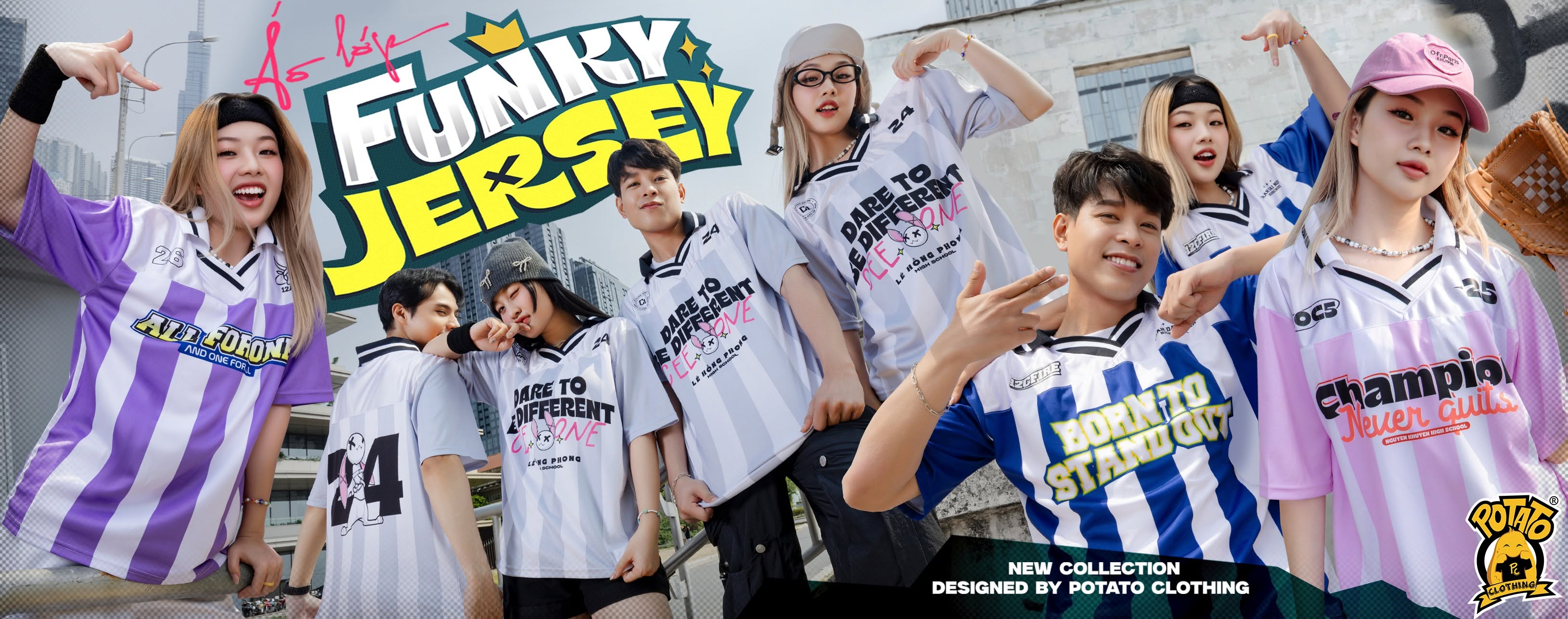 Áo lớp Funky Jersey phối màu Potato Clothing