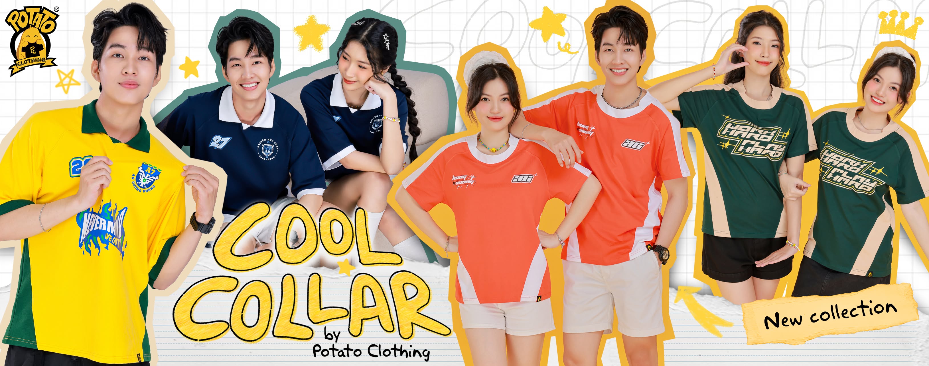 Áo lớp Cool Collar phối cổ áo Potato Clothing
