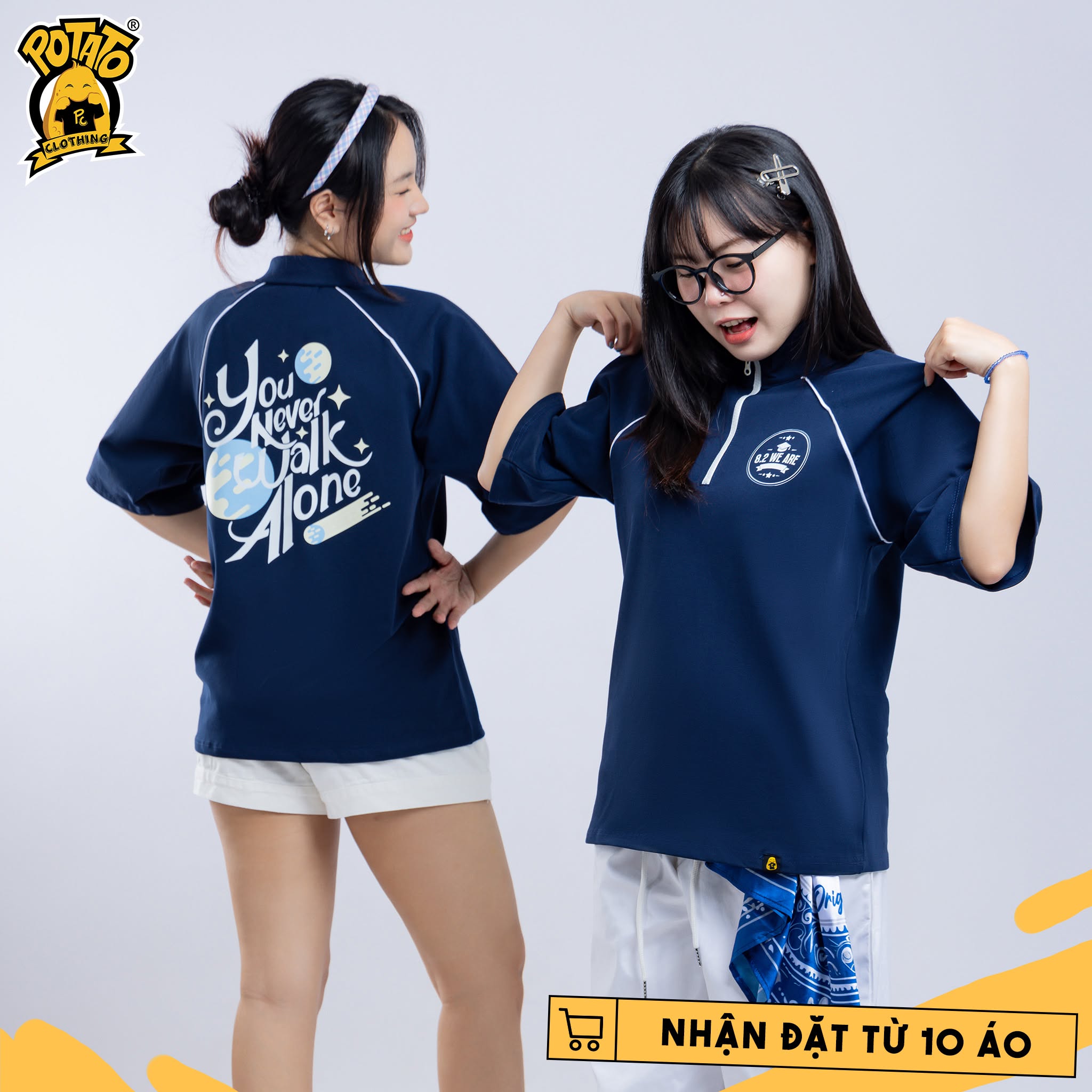 Áo polo zippy xanh dương mẫu 4